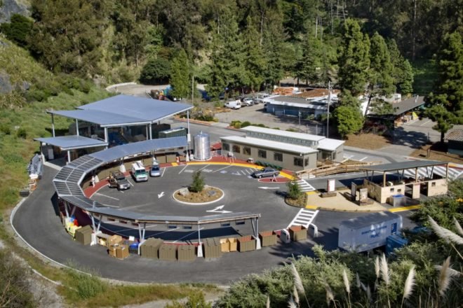 aerial view of recycling facility