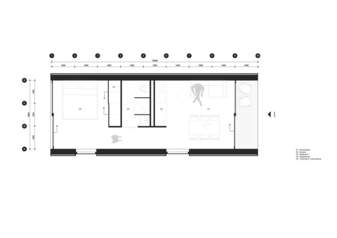 floor plan of petit place tiny home