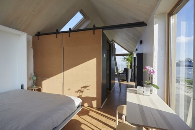 bedroom of tiny home