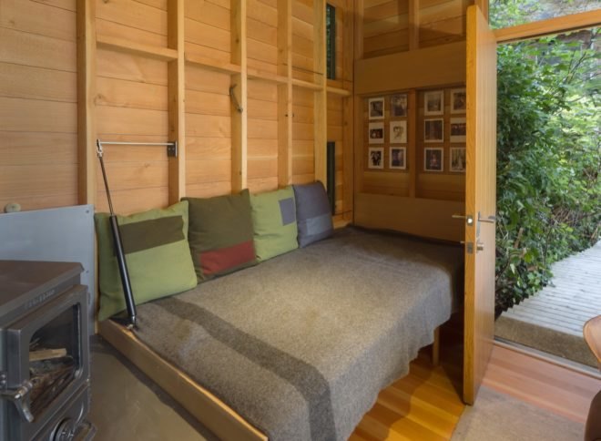 bed folded out from the wall