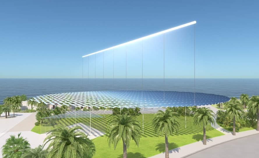 view of sun ray towards water