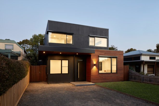 Exterior of modern Treetop House
