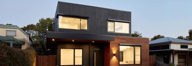 Exterior of modern Treetop House
