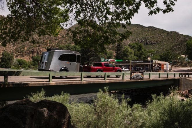 camper being towed