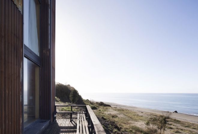 view of the sea from the lodge walkway