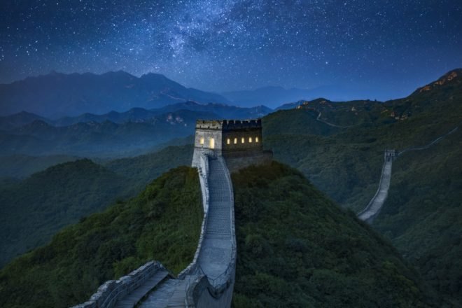 great wall of china watchtower airbnb at night