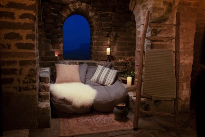 cozy couch with pillows