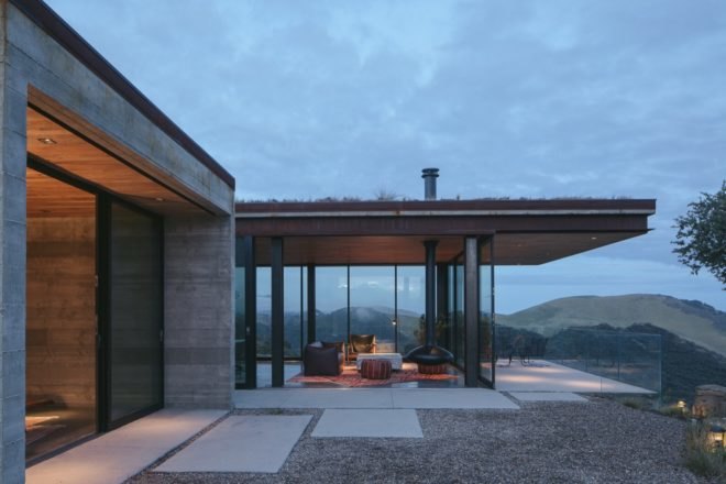 side view of modern guest house