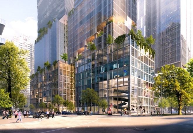 street level view of proposed skyscraper