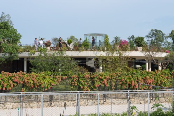 house with garden seen from afar