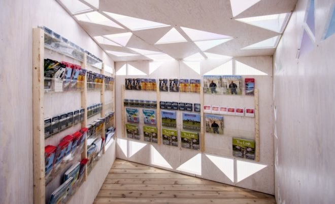 interior information area with white walls