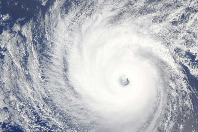 aerial view of a hurricane