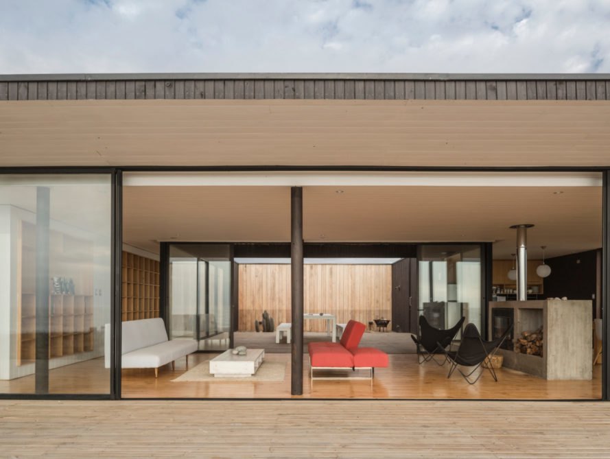 interior view of home through open patio doors