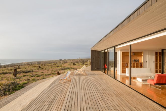large open air patio leading up to interior living space