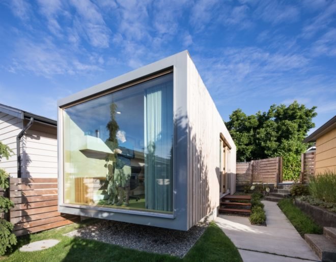 large shipping container with large end window