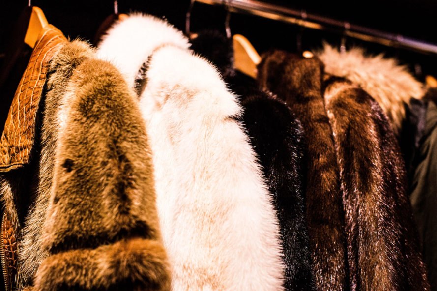 Rack of fur coats