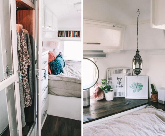 bedroom with small closet and a double bed