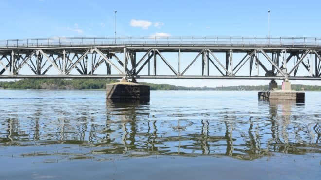 old bridge above water