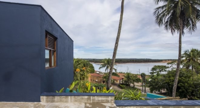 dark home facing the ocean