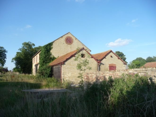 old granary overgrown with ivy