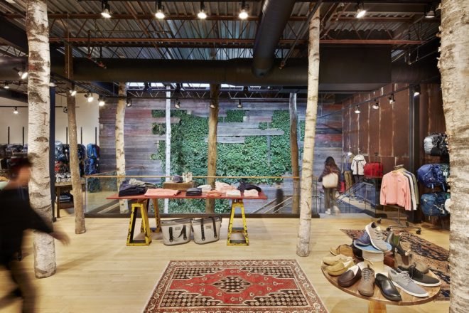 retail store with green wall