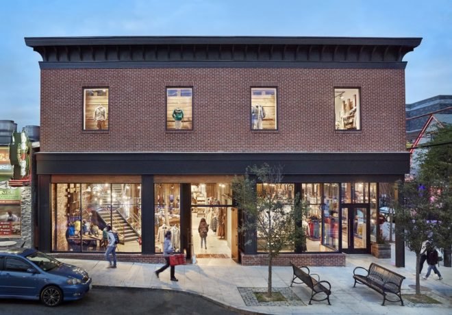 brick building with steel framing