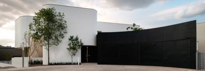 curved white and black home