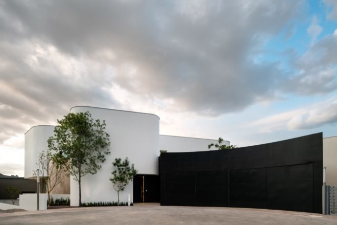 curved white and black home