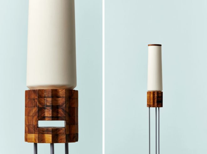 cylindrical white and wood bee shelter