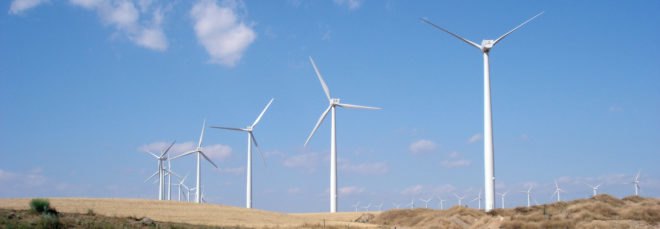 wind turbines on farm in Spain
