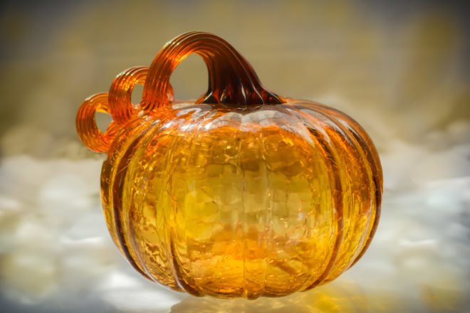 orange, glass pumpkin