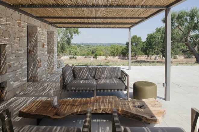 outdoor gazebo area with shade and outdoor furniture