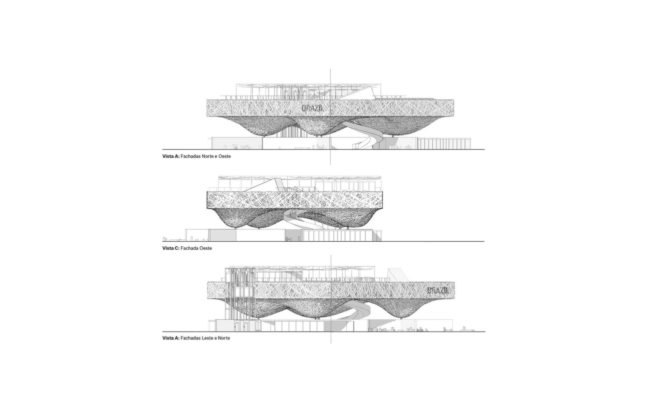 sketches of timber pavilion