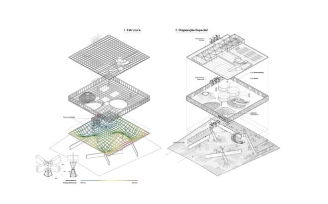 graphic design of timber pavilion
