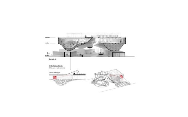 section view of timber pavilion
