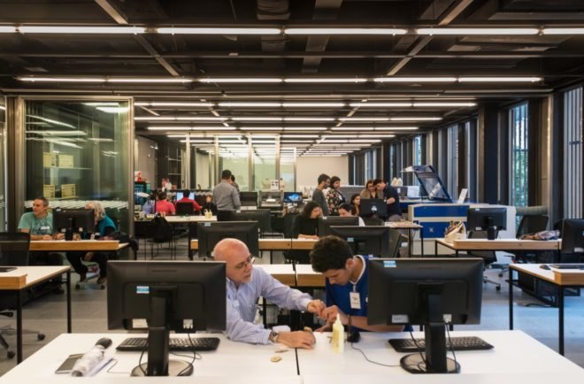 office with desks and computers