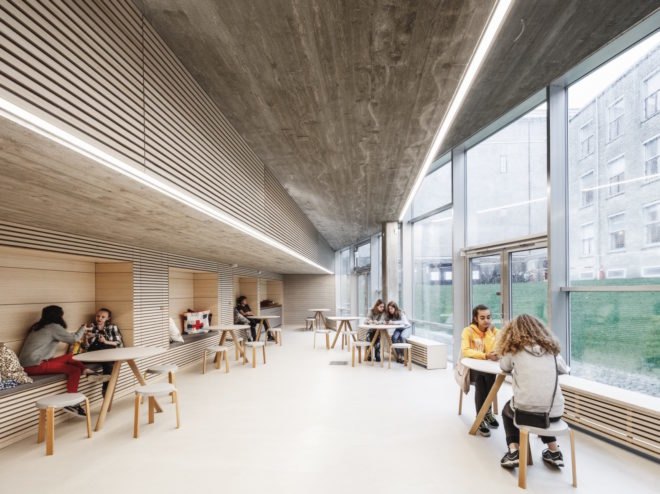 dining area with cafe tables