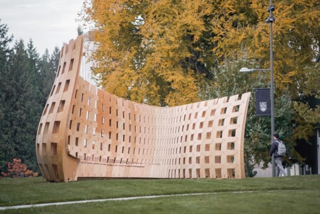 curving wood structure