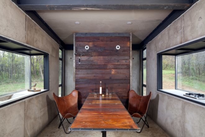 a dining set with chairs and a table