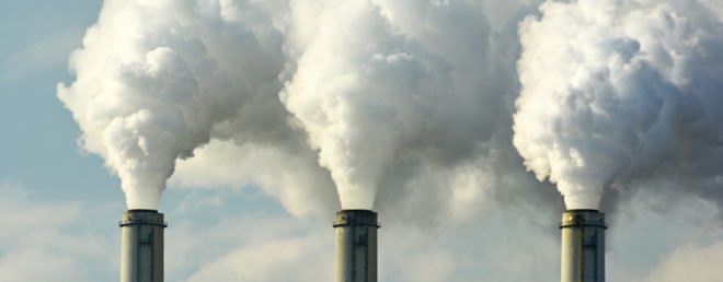 power plant releasing emissions