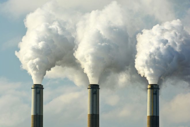 power plant releasing emissions