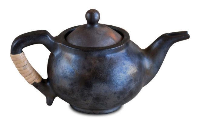handmade dark brown teapot