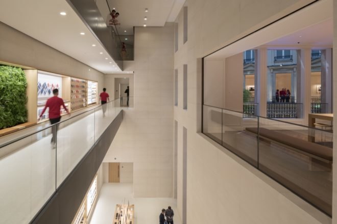 interior of store inside Champs-Élysées with open windows