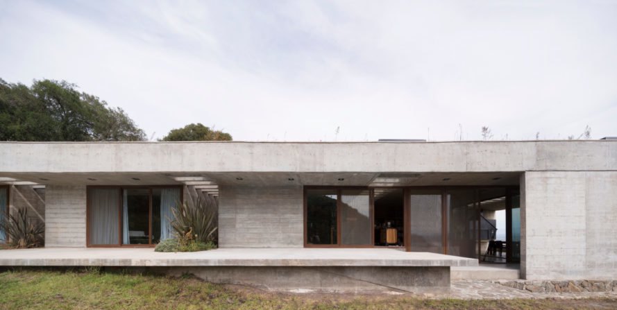 a rectangular, concrete structure