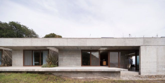 a rectangular, concrete structure