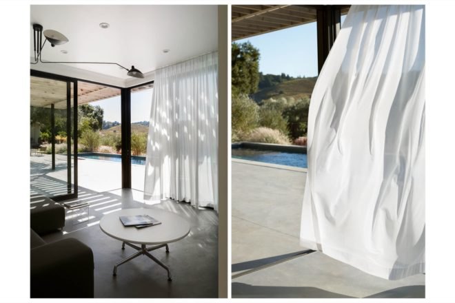 interior view of pool house and pool