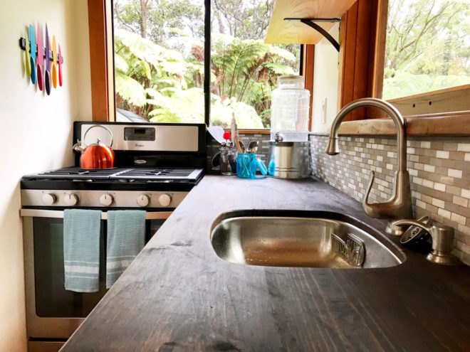 kitchen with all natural countertop