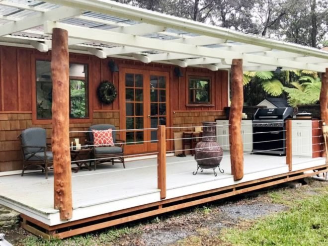 tiny home with large open deck