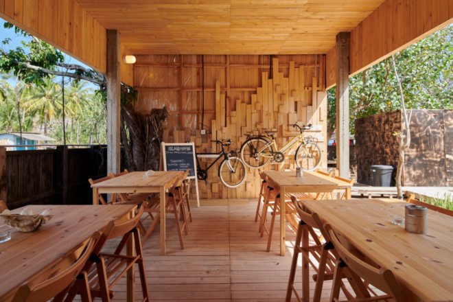 room with dining tables and chairs