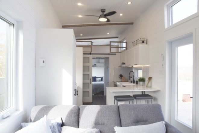 all-white interior living space